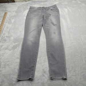 Joes Jeans Women 25 Gray Skyla Stretch Skinny Ankle‎ Frayed Hem 27X28 Whiskering